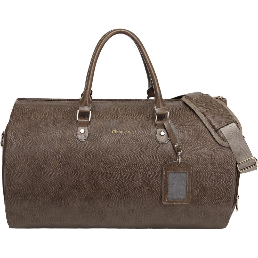 imageModoker Garment Bags for Travel Carry on Suit Bags for Airplanes Duffle Bag for Women2 in 1 Personal Item Travel Weekender Bag with Bag TagKhakiKhaki