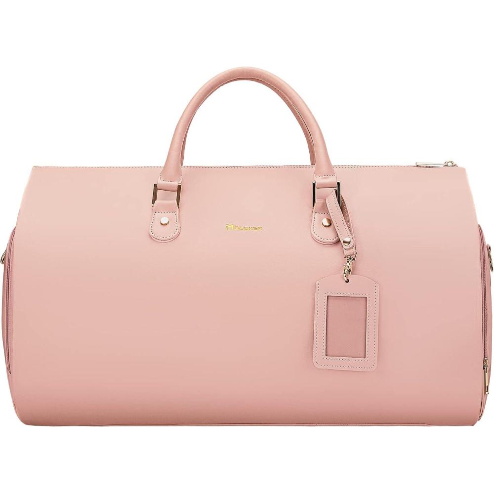 imageModoker Garment Bags for Travel Carry on Suit Bags for Airplanes Duffle Bag for Women2 in 1 Personal Item Travel Weekender Bag with Bag TagKhakiPink