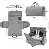 imageConvertible Garment Bag with Shoulder Strap Modoker Carry on Garment Duffel Bag for Men Women  2 in 1 Hanging Suitcase Suit Travel Bags BlackAsh Grey