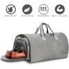 imageConvertible Garment Bag with Shoulder Strap Modoker Carry on Garment Duffel Bag for Men Women  2 in 1 Hanging Suitcase Suit Travel Bags BlackAsh Grey