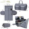 imageConvertible Garment Bag with Shoulder Strap Modoker Carry on Garment Duffel Bag for Men Women  2 in 1 Hanging Suitcase Suit Travel Bags BlackGrey Heather