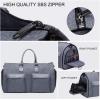 imageConvertible Garment Bag with Shoulder Strap Modoker Carry on Garment Duffel Bag for Men Women  2 in 1 Hanging Suitcase Suit Travel Bags BlackGrey Heather