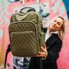 imageModoker 156 Inch Laptop Backpack Quilted Work Backpack for Women Bookbag Teacher Backpack with USB Charging Port Travel Backpack Purse for Women Nurse BlackOlive