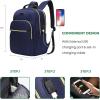 imageModoker 156 Inch Laptop Backpack Quilted Work Backpack for Women Bookbag Teacher Backpack with USB Charging Port Travel Backpack Purse for Women Nurse BlackBlue