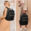 imageModoker 156 Inch Laptop Backpack Quilted Work Backpack for Women Bookbag Teacher Backpack with USB Charging Port Travel Backpack Purse for Women Nurse BlackBlack