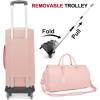 imageModoker Carry on Garment Bags for Travel Convertible Garment Duffel Bag with Shoulder Strap for Men Women 2 in 1 Hanging Suitcase Suit Travel Bags Glitter RedPink