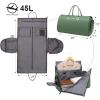 imageModoker Convertible Garment Bags for Travel Carry on Garment Duffel Bag for Women Men Weekender  2 in 1 Hanging Suitcase Suit Travel Bags GreenGreen