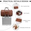 imageModoker Convertible Leather Garment Bag Carry on Garment Bags for Travel Waterproof Garment Duffel Bag Gifts for Men Women Business  2 in 1 Hanging Suitcase Suit Travel Bags in BrownCbrown