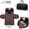imageModoker Convertible Leather Garment Bag Carry on Garment Bags for Travel Waterproof Garment Duffel Bag Gifts for Men Women Business  2 in 1 Hanging Suitcase Suit Travel Bags in BrownBblack