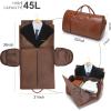 imageModoker Convertible Leather Garment Bag Carry on Garment Bags for Travel Waterproof Garment Duffel Bag Gifts for Men Women Business  2 in 1 Hanging Suitcase Suit Travel Bags in BrownCbrown