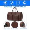 imageModoker Convertible Leather Garment Bag Carry on Garment Bags for Travel Waterproof Garment Duffel Bag Gifts for Men Women Business  2 in 1 Hanging Suitcase Suit Travel Bags in BrownBrown