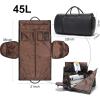 imageModoker Convertible Leather Garment Bag Carry on Garment Bags for Travel Waterproof Garment Duffel Bag Gifts for Men Women Business  2 in 1 Hanging Suitcase Suit Travel Bags in BrownCBlack