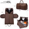 imageModoker Convertible Leather Garment Bag Carry on Garment Bags for Travel Waterproof Garment Duffel Bag Gifts for Men Women Business  2 in 1 Hanging Suitcase Suit Travel Bags in BrownBbrown