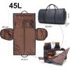 imageModoker Convertible Leather Garment Bag Carry on Garment Bags for Travel Waterproof Garment Duffel Bag Gifts for Men Women Business  2 in 1 Hanging Suitcase Suit Travel Bags in BrownCBlue