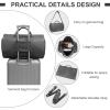 imageModoker Convertible Leather Garment Bag Carry on Garment Bags for Travel Waterproof Garment Duffel Bag Gifts for Men Women Business  2 in 1 Hanging Suitcase Suit Travel Bags in BrownCgrey
