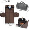 imageModoker Convertible Leather Garment Bag Carry on Garment Bags for Travel Waterproof Garment Duffel Bag Gifts for Men Women Business  2 in 1 Hanging Suitcase Suit Travel Bags in BrownCgrey