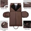 imageModoker Convertible Leather Garment Bag Carry on Garment Bags for Travel Waterproof Garment Duffel Bag Gifts for Men Women Business  2 in 1 Hanging Suitcase Suit Travel Bags in BrownBbrown