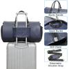 imageModoker Convertible Leather Garment Bag Carry on Garment Bags for Travel Waterproof Garment Duffel Bag Gifts for Men Women Business  2 in 1 Hanging Suitcase Suit Travel Bags in BrownBlue