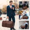 imageModoker Convertible Leather Garment Bag Carry on Garment Bags for Travel Waterproof Garment Duffel Bag Gifts for Men Women Business  2 in 1 Hanging Suitcase Suit Travel Bags in BrownBbrown