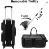 imageModoker Convertible Leather Garment Bag Carry on Garment Bags for Travel Waterproof Garment Duffel Bag Gifts for Men Women Business  2 in 1 Hanging Suitcase Suit Travel Bags in BrownDBlack