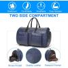 imageModoker Convertible Leather Garment Bag Carry on Garment Bags for Travel Waterproof Garment Duffel Bag Gifts for Men Women Business  2 in 1 Hanging Suitcase Suit Travel Bags in BrownBlue