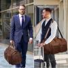 imageModoker Convertible Leather Garment Bag Carry on Garment Bags for Travel Waterproof Garment Duffel Bag Gifts for Men Women Business  2 in 1 Hanging Suitcase Suit Travel Bags in BrownBbrown