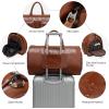 imageModoker Convertible Leather Garment Bag Carry on Garment Bags for Travel Waterproof Garment Duffel Bag Gifts for Men Women Business  2 in 1 Hanging Suitcase Suit Travel Bags in BrownLight Brown