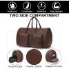 imageModoker Convertible Leather Garment Bag Carry on Garment Bags for Travel Waterproof Garment Duffel Bag Gifts for Men Women Business  2 in 1 Hanging Suitcase Suit Travel Bags in BrownDDark Brown
