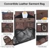 imageModoker Convertible Leather Garment Bag Carry on Garment Bags for Travel Waterproof Garment Duffel Bag Gifts for Men Women Business  2 in 1 Hanging Suitcase Suit Travel Bags in BrownCBlack