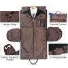 imageModoker Convertible Leather Garment Bag Carry on Garment Bags for Travel Waterproof Garment Duffel Bag Gifts for Men Women Business  2 in 1 Hanging Suitcase Suit Travel Bags in BrownBlack
