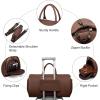imageModoker Convertible Leather Garment Bag Carry on Garment Bags for Travel Waterproof Garment Duffel Bag Gifts for Men Women Business  2 in 1 Hanging Suitcase Suit Travel Bags in BrownBbrown