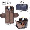 imageModoker Convertible Leather Garment Bag Carry on Garment Bags for Travel Waterproof Garment Duffel Bag Gifts for Men Women Business  2 in 1 Hanging Suitcase Suit Travel Bags in BrownBlue