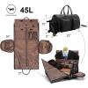 imageModoker Convertible Leather Garment Bag Carry on Garment Bags for Travel Waterproof Garment Duffel Bag Gifts for Men Women Business  2 in 1 Hanging Suitcase Suit Travel Bags in BrownDBlack