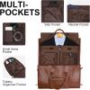 imageModoker Convertible Leather Garment Bag Carry on Garment Bags for Travel Waterproof Garment Duffel Bag Gifts for Men Women Business  2 in 1 Hanging Suitcase Suit Travel Bags in BrownLight Brown