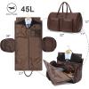 imageModoker Convertible Leather Garment Bag Carry on Garment Bags for Travel Waterproof Garment Duffel Bag Gifts for Men Women Business  2 in 1 Hanging Suitcase Suit Travel Bags in BrownBrown