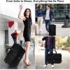 imageModoker Convertible Rolling Garment Bag for Travel Suit Travel Bag with Trolley Garment Duffel Bag with Wheels ampamp Shoes Compartment for Business Trip Weekender  BrownJet Black