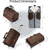 imageModoker Convertible Rolling Garment Bag for Travel Suit Travel Bag with Trolley Garment Duffel Bag with Wheels ampamp Shoes Compartment for Business Trip Weekender  BrownBrown