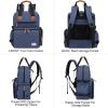 imageModoker Dog Travel Bag Airline Approved Backpack for Pet Accessories Organizer Tote Weekend Bag with 2 Dog Food Storage Containers 2 Collapsible Dog Bowls 1 Pet Mat GreyBlue