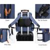imageModoker Dog Travel Bag Airline Approved Backpack for Pet Accessories Organizer Tote Weekend Bag with 2 Dog Food Storage Containers 2 Collapsible Dog Bowls 1 Pet Mat GreyBlue