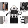 imageModoker Dog Travel Bag Airline Approved Backpack for Pet Accessories Organizer Tote Weekend Bag with 2 Dog Food Storage Containers 2 Collapsible Dog Bowls 1 Pet Mat GreyGrey