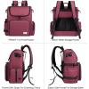 imageModoker Dog Travel Bag Backpack Airline Approved Pet Accessories Organizer for Dog and Cat with Shoulder Strap 2 Dog Food Storage Containers 2 Collapsible Dog Bowls1 Pet Mat Rose RedRose Red