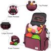 imageModoker Dog Travel Bag Backpack Airline Approved Pet Accessories Organizer for Dog and Cat with Shoulder Strap 2 Dog Food Storage Containers 2 Collapsible Dog Bowls1 Pet Mat Rose RedRose Red