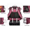 imageModoker Dog Travel Bag Backpack Airline Approved Pet Accessories Organizer for Dog and Cat with Shoulder Strap 2 Dog Food Storage Containers 2 Collapsible Dog Bowls1 Pet Mat Rose RedRose Red