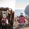 imageModoker Dog Travel Bag Backpack Airline Approved Pet Accessories Organizer for Dog and Cat with Shoulder Strap 2 Dog Food Storage Containers 2 Collapsible Dog Bowls1 Pet Mat Rose RedRose Red