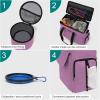 imageModoker Dog Travel Organizer with 2 Collapsible Dog Bowls for Supplies ampamp Accessories Airline Approved Dog Tote Pet Travel Bag with 2 Travel Dog Food ContainerPink