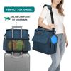 imageModoker Dog Travel Organizer with 2 Collapsible Dog Bowls for Supplies ampamp Accessories Airline Approved Dog Tote Pet Travel Bag with 2 Travel Dog Food ContainerBlue