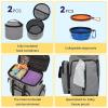 imageModoker Dog Travel Organizer with 2 Collapsible Dog Bowls for Supplies ampamp Accessories Airline Approved Dog Tote Pet Travel Bag with 2 Travel Dog Food ContainerLight Grey