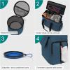 imageModoker Dog Travel Organizer with 2 Collapsible Dog Bowls for Supplies ampamp Accessories Airline Approved Dog Tote Pet Travel Bag with 2 Travel Dog Food ContainerBlue