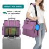 imageModoker Dog Travel Organizer with 2 Collapsible Dog Bowls for Supplies ampamp Accessories Airline Approved Dog Tote Pet Travel Bag with 2 Travel Dog Food ContainerPink