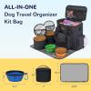 imageModoker Dog Travel Organizer with 2 Collapsible Dog Bowls for Supplies ampamp Accessories Airline Approved Dog Tote Pet Travel Bag with 2 Travel Dog Food ContainerBlack Charcoal